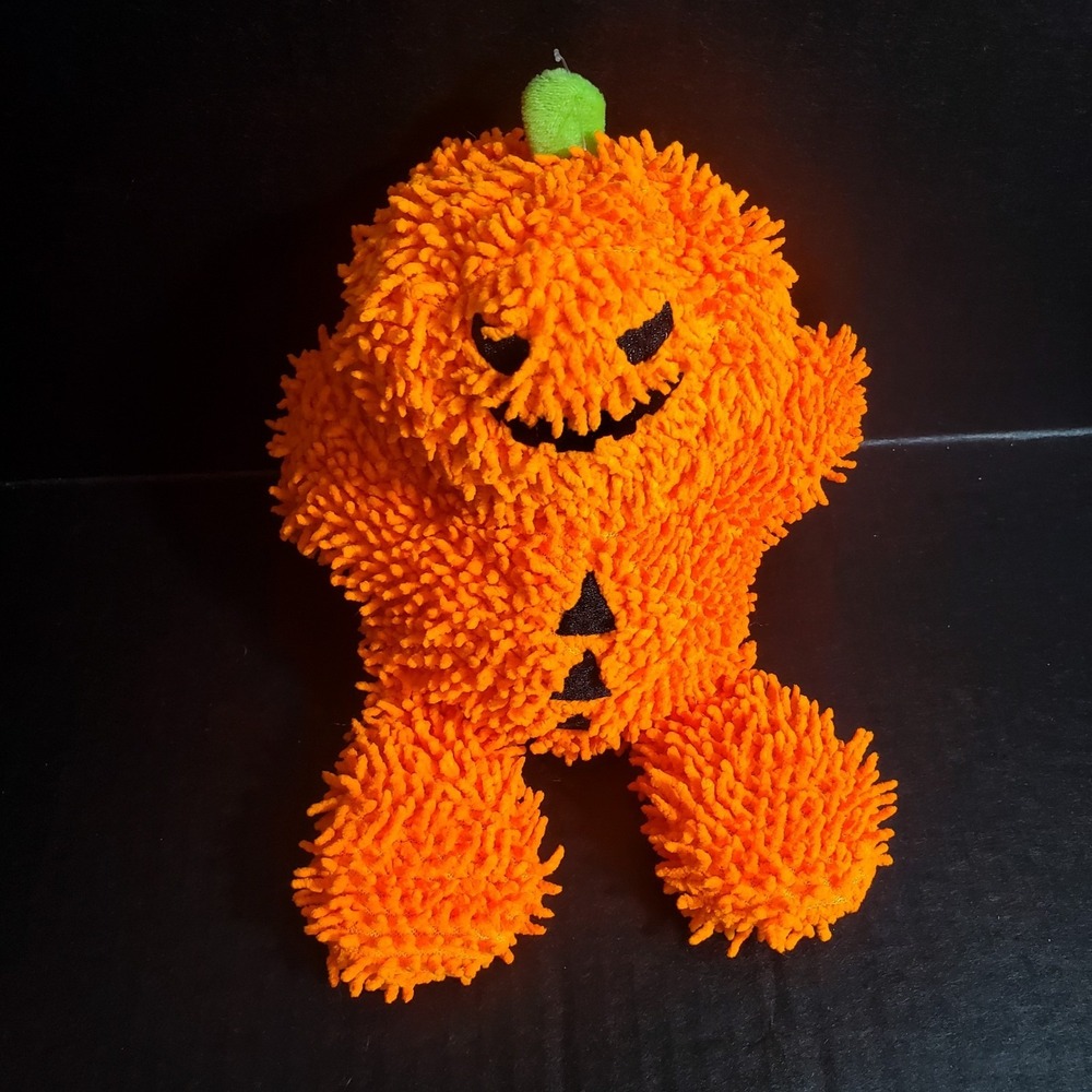 MIGHTY Tuffy Dog Toy Halloween‎ Nubby Jack-O-Lantern Strong Squeaker Shaggy Toy